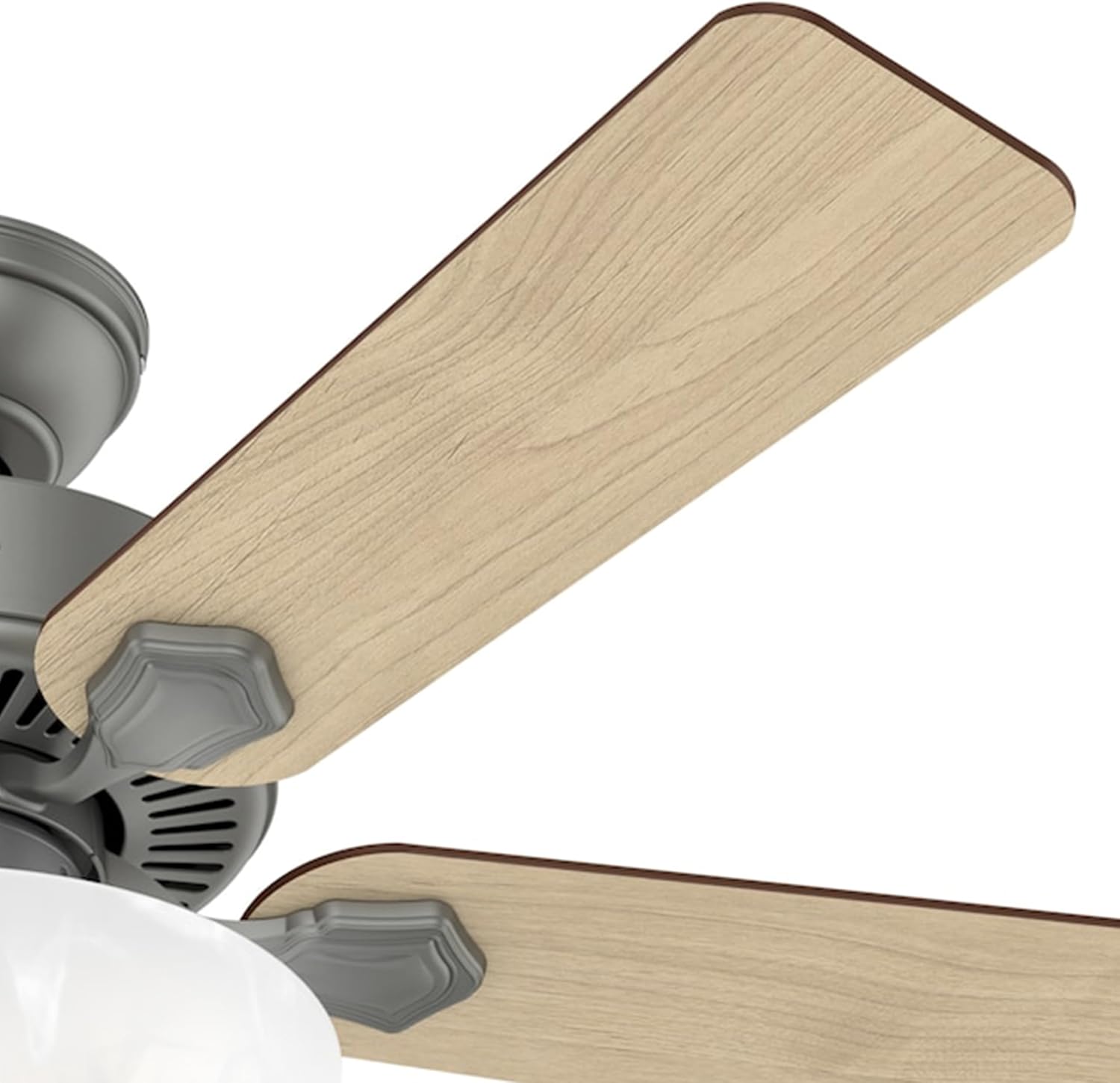 Hunter Fan 44 inch Matte Silver Indoor Ceiling Fan with Light and Pull Chain for Bedroom, Living Room, Office, Basement, Kitchen (Renewed), CC5C27C80