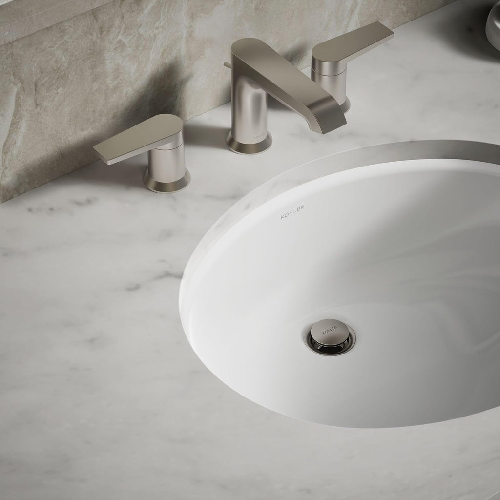 Caxton Oval 17' x 14' Undermount bathroom sink, White