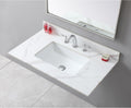 37 Inch Bathroom Vanity Top with Undermounted Large Ceramic Sink & Backsplash, Sintered Stone Artificial Marble Vanity Sink Tops with 3 hole, Carrara Gold