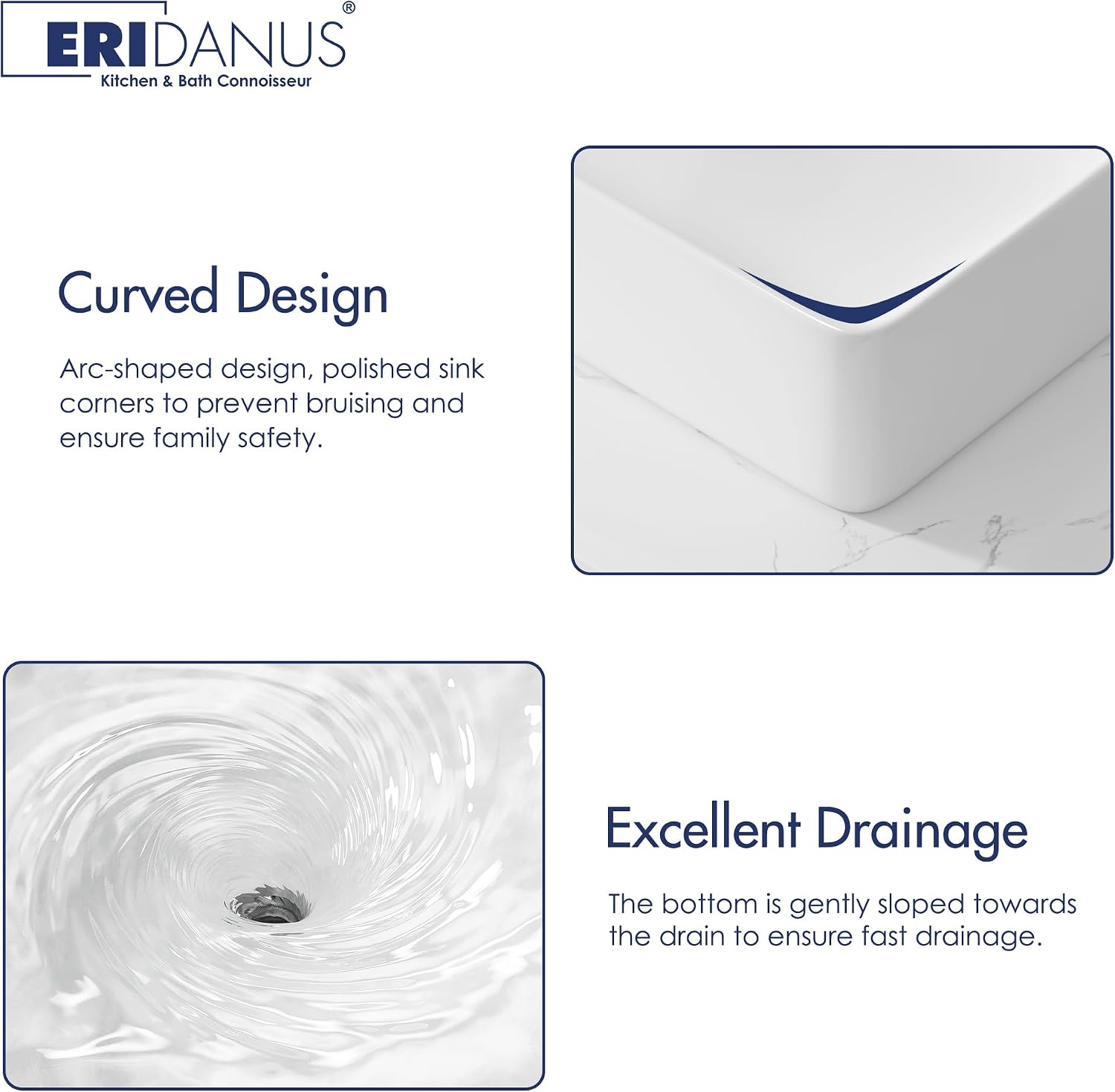 Rectangle Bathroom Vessel Sink 28' x 16.5', Eridanus Wall Mount Sink Ceramic Porcelain, Modern Above Counter Sink White Floating Lavatory Vanity Trough Art Basin with Overflow