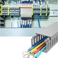 1 4 in Width Open Slot Cable Duct Raceway, Grey Conduit for Wires and Cable Management 1 2-2/5 in Heighr, Cable Tidy Trunk Kit for Electrical Panel(9 PCS,W 2.4 in H 1.6 in)