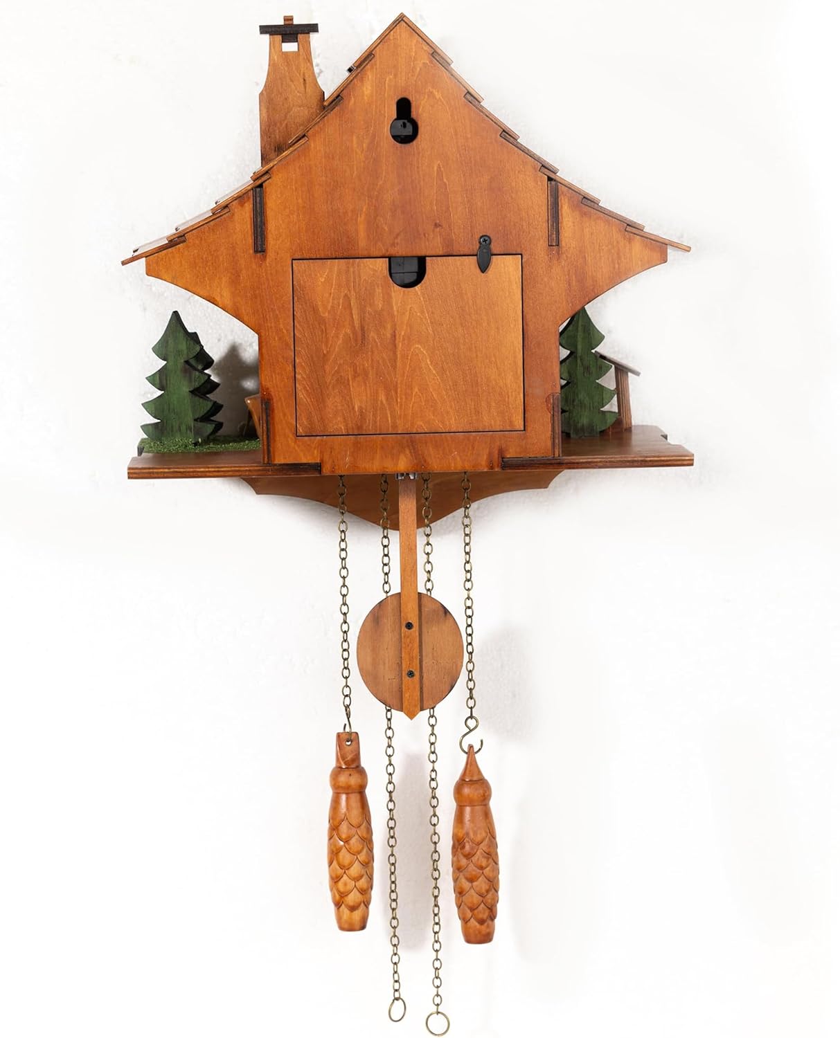 Cuckoo Clock, Black Forest Style Wooden Pendulum Quartz Wall Clock, Volume Control, Night Silent, Gift Package, Professional Service