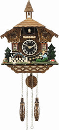 Vintage Wooden Cuckoo Clock, Traditional Wall Clock with Bird Call & Pendulum, Battery Operated Retro Decor Clock for Living Room Bedroom Home Art Decoration Gift
