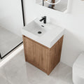 Malwee 24 Inch Freestanding Bathroom Vanity with Sink, 24'' Floor Standing Bathroom Vanity, Modern Vanity with 2 Doors and White Resin Basin Sink Top (036-24)