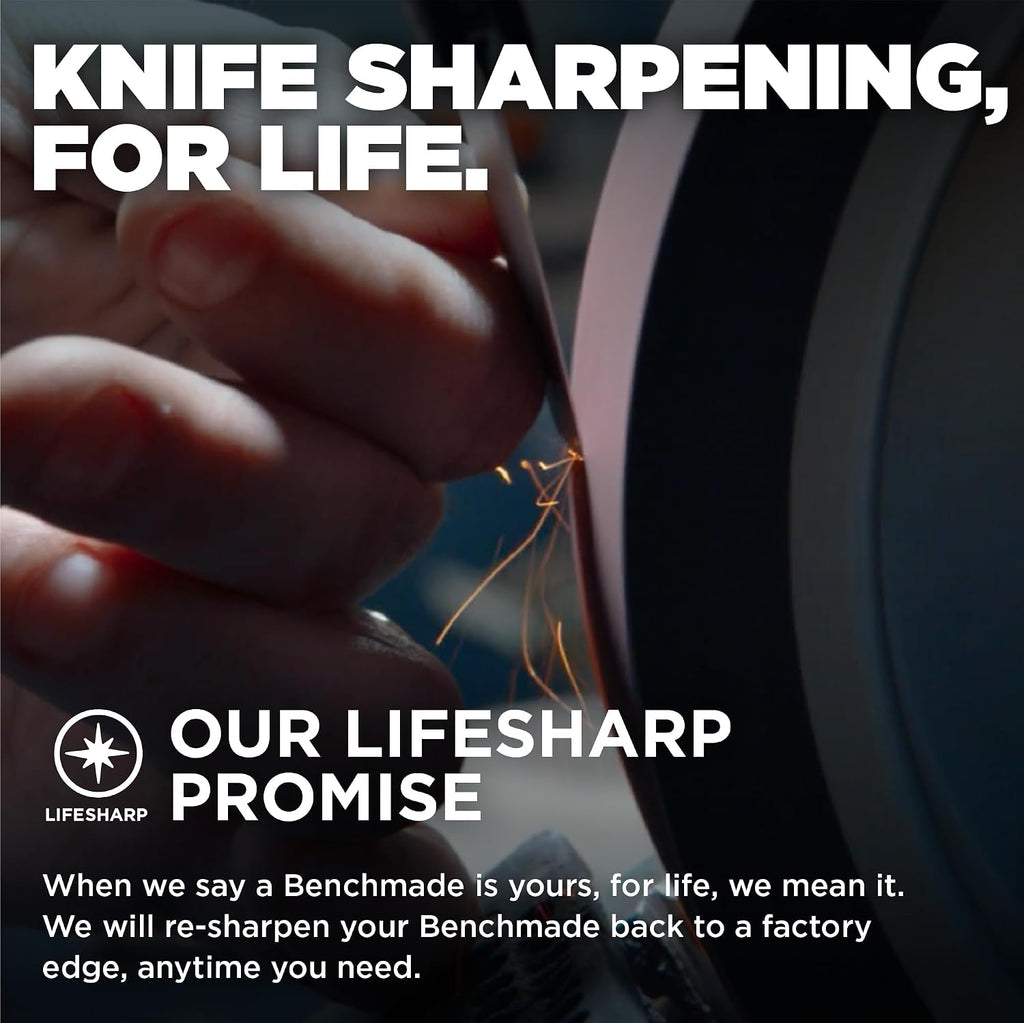 Benchmade - Mini Barrage 585 EDC Knife, Drop-Point Blade Blue Canyon Richlite Handle (585-03)
