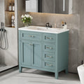 36' Bathroom Vanity with Sink Top, Freestanding Cabinet with Drawers, Soft Closing Doors, Solid Wood Frame & MDF Board
