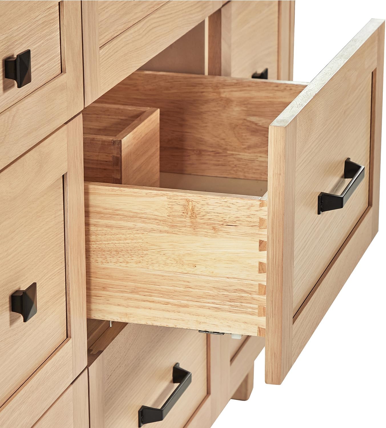 ARIEL Monroe 48-inch Bathroom Vanity with Sink,Solid Wood, 1.5-inch Italian Carrara Marble Countertop, Single Rectangular Porcelain Sink, Dovetail Drawers, White Oak