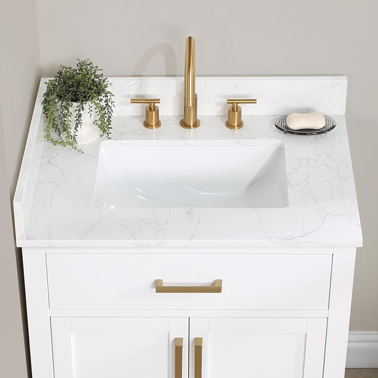 Altair Design Gavino 30' Wood Vanity in Royal Blue with Composite Stone Top no Mirror