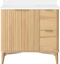 OVE Decors Indy 36 in. Undermount Single Sink Bathroom Vanity with White Engineered Marble Top, Rustic Ash