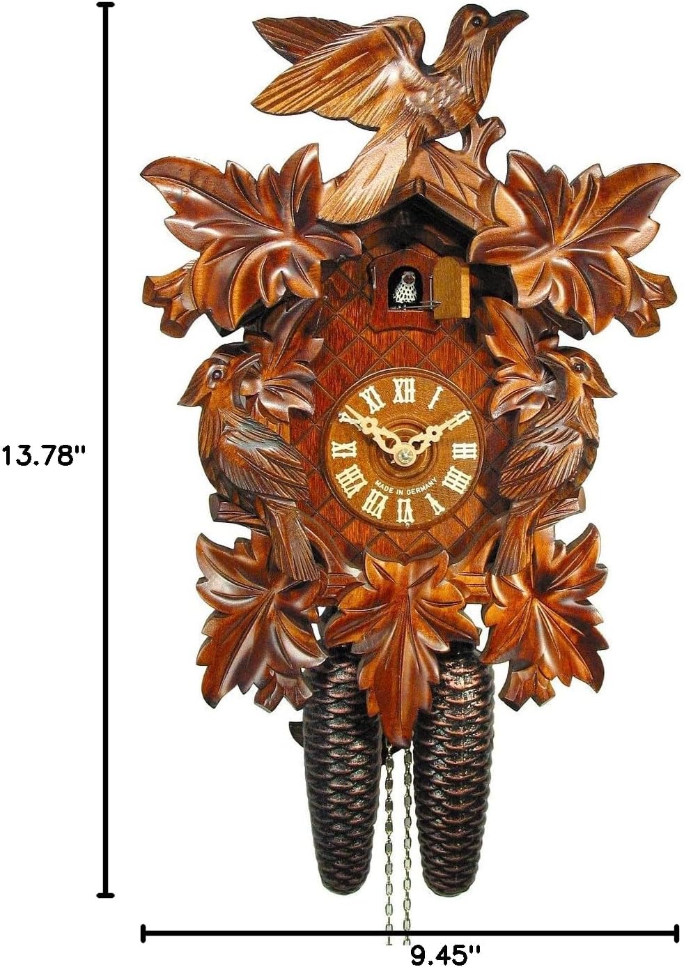 Cuckoo Clock Seven Leaves, Three Birds 2.0085.01.C
