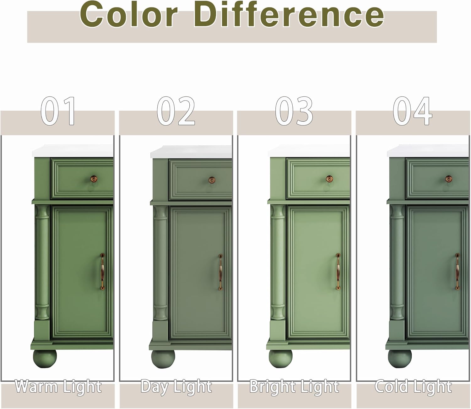 28' Vintage Bathroom Vanity with Ceramic Sink Mid-Century Bathroom Vanity with Tilt-out Drawer & Storage Cabinet with Adjustable Shelf Retro Sink Vanity with Roman Column Base & Metal Handle,Green
