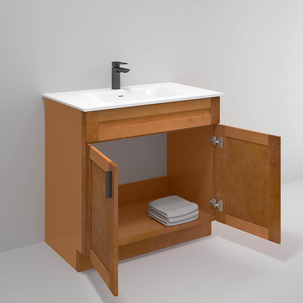 Maple Shaker Sink Base Bathroom Vanity 24'/30'/36' Width (36' Width)