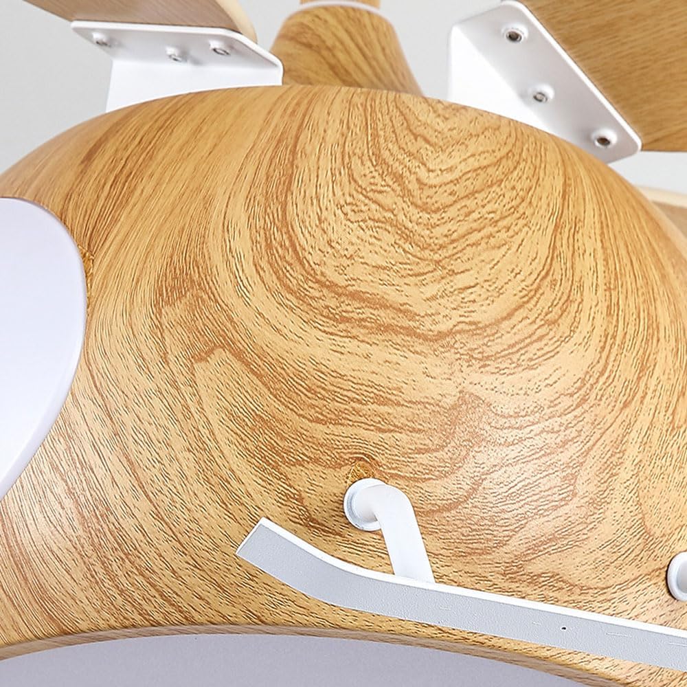Children's Bedroom Ceiling Fan With Lights,Dimmable Kids Room Cartoon Ceiling Fan Lamp,Helicopter Model Wood Grain Airplane Pendant Light Decoration Fixtures,Remote Control Speed,Hydrographic Printing