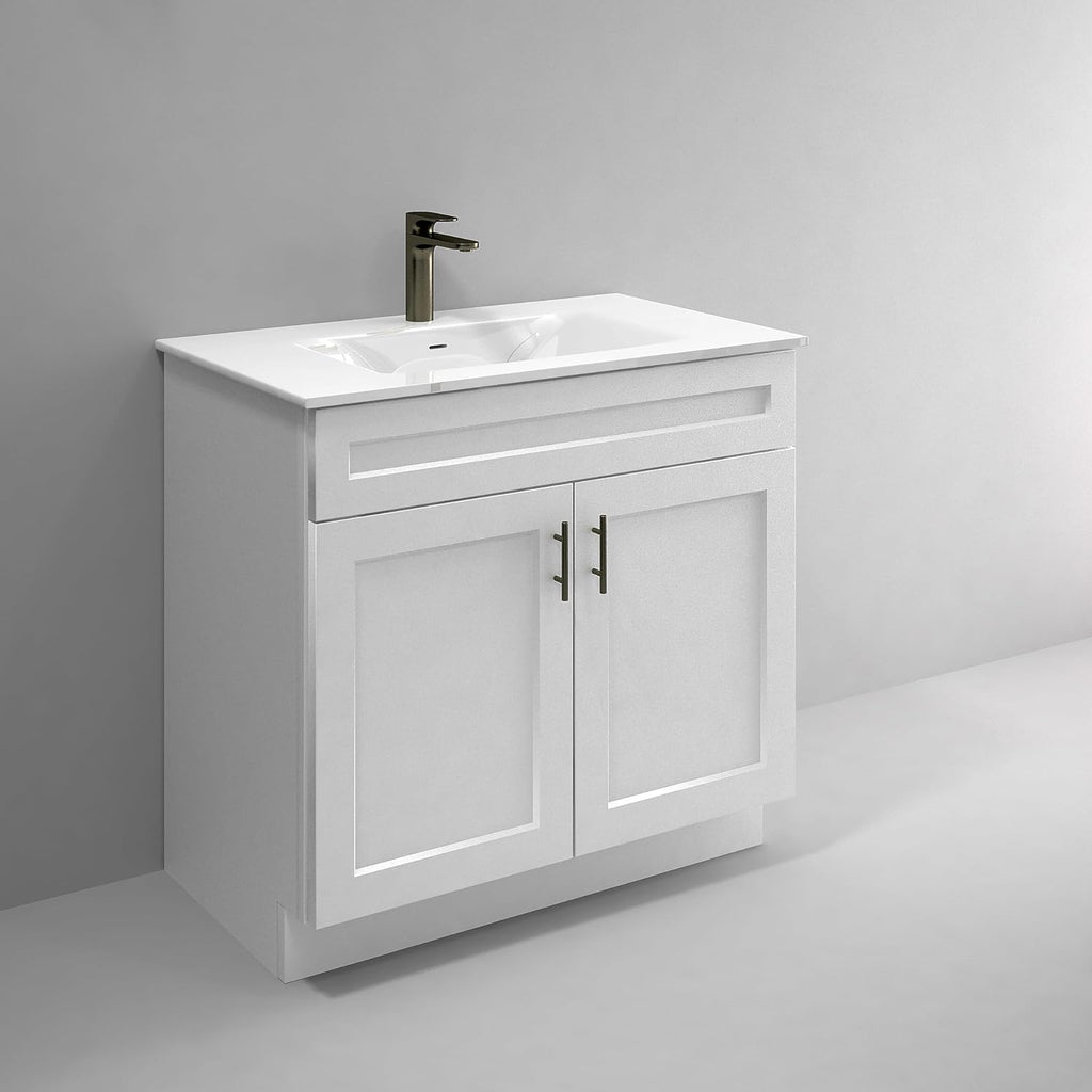 La Royal White Shaker Sink Base Bathroom Vanity Ready-to-Assemble Cabinet 36' Width