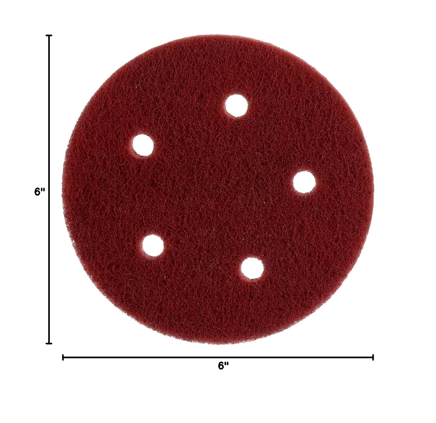 Scotch-Brite Hookit 7447 PRO Disc, 6' x NH 6 HLS, A VFN, Aluminum Oxide, Maroon (Pack of 40)