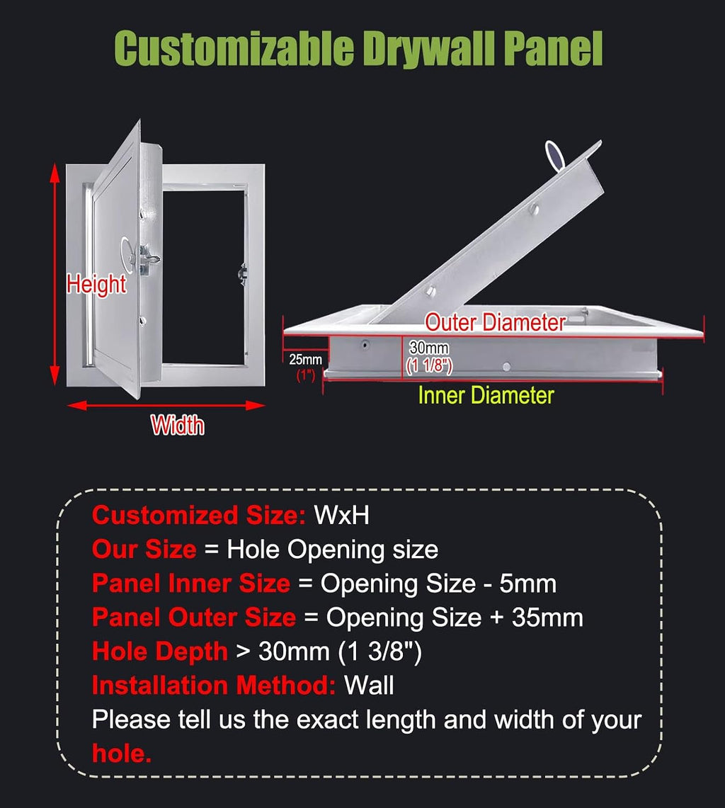 Small Access Panel for Drywall, Flush Wall Mount Electrical Panel Cover Indoor Outside, Commercial Home Access Door Panel with Screws(23x31in(58x79cm))