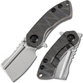 KANSEPT Mini Korvid Pocket Folding Knives EDC Camping Knife 1.45'' Stonewashed CPM S35VN Blade Small Pocket Knife with Tiger Stripe Flamed Titanium Handle for Men Women Everyday Carry K3030A9