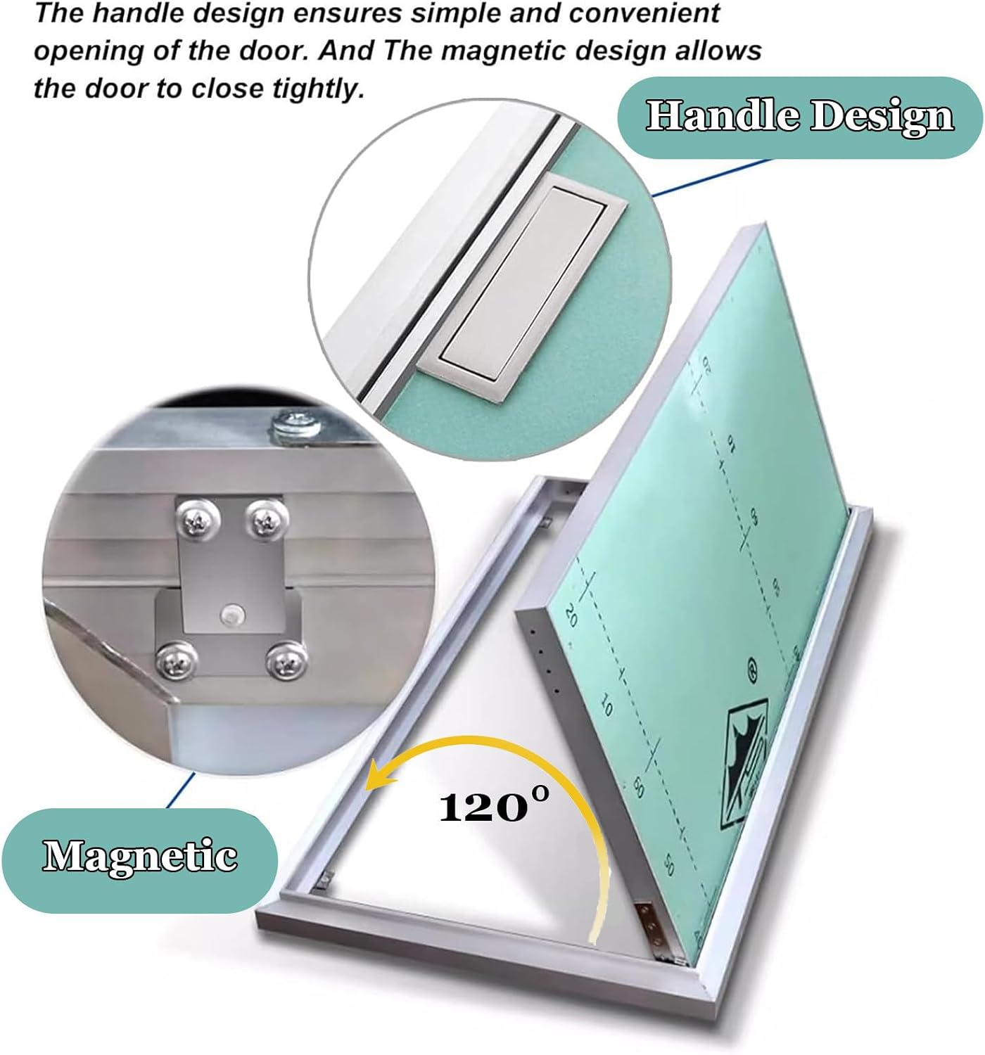 30 32 34 36 38 40 42 44 46 48 50 in Sheetrock Access Panel, Paintable Attic Door Drywall Panel, Hidden Inspection Hatch Electrical Plate Cover 16x30in/40x75cm
