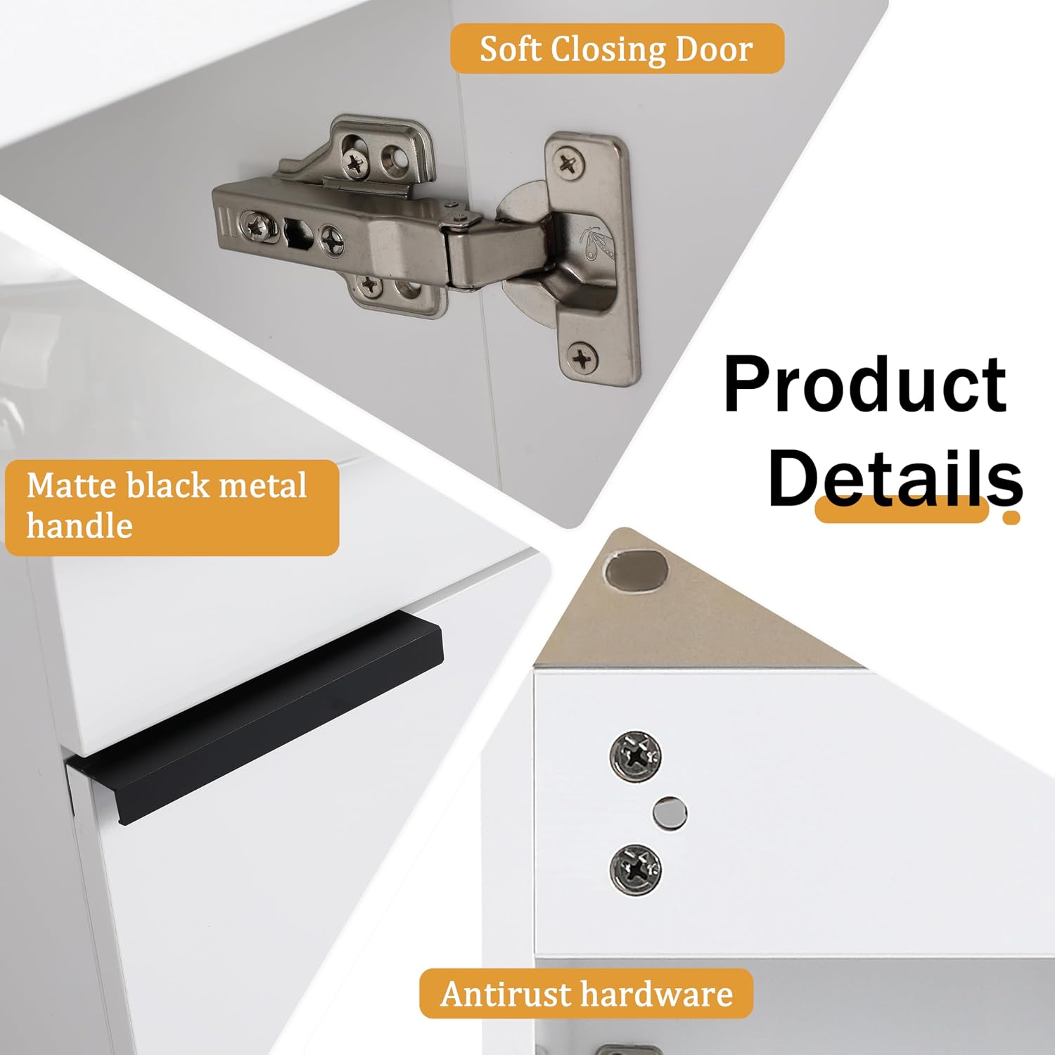 Malwee 16 Inch Floating Bathroom Vanity with Sink, 16'' Wall Mounted Single Sink Bathroom Vanity Combo, Modern White Cabinet Set with 1 Soft Close Door and Ceramics Basin Top,MAF02916-GWH
