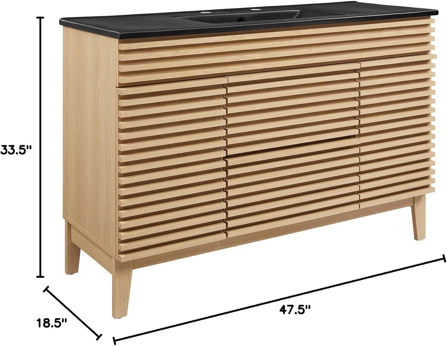 Modway Render 48' Single Bathroom Vanity in Oak Black