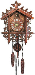 Forest Hand-Carved Cuckoo Clock, Multi Scenario Application Quartz Pendulum Wall Clock, House Home Decor Hotel and Classroom Movable Bird Home Decor