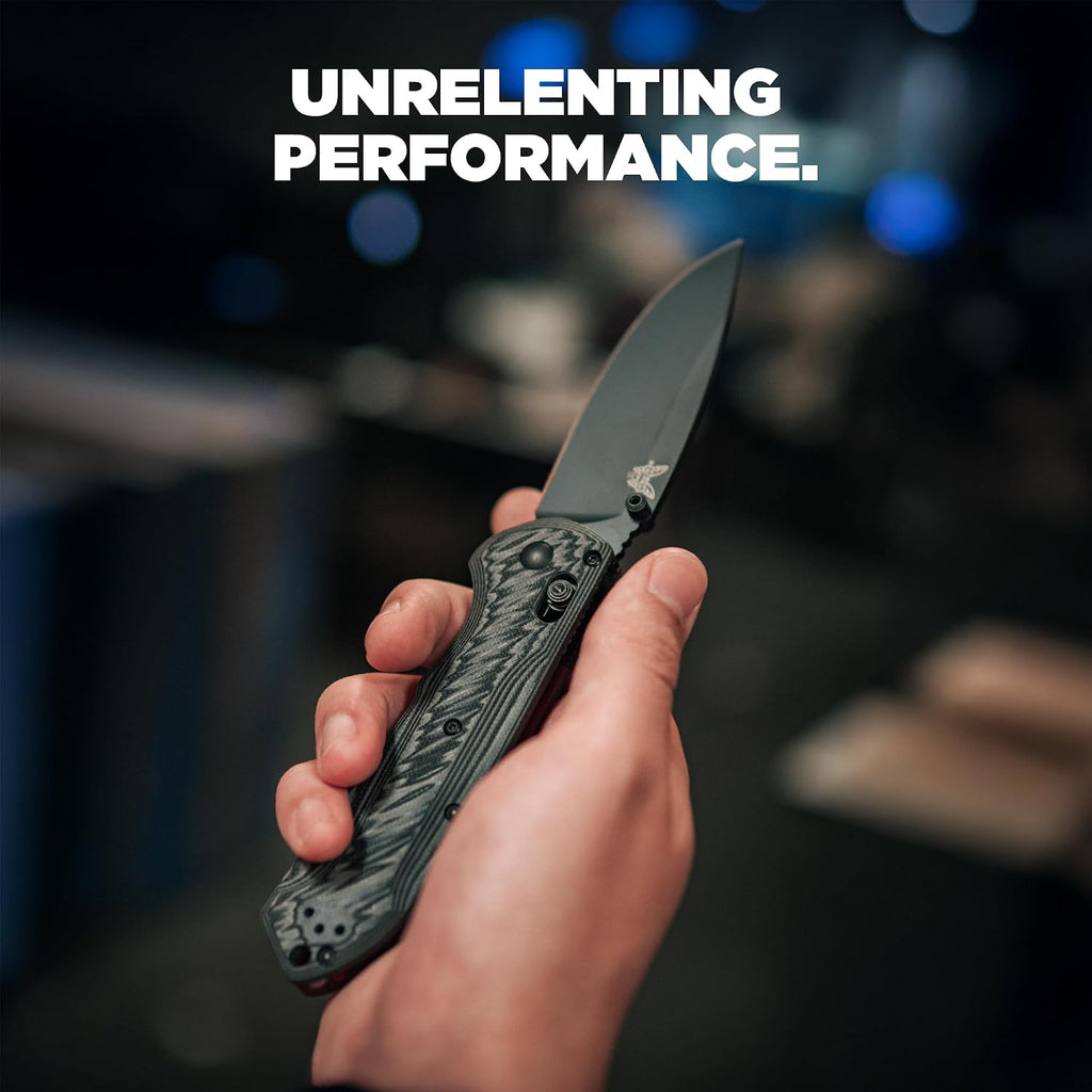 Benchmade - Freek Outdoor EDC Knife, Drop-Point Blade with Gray/Black G10 Handle (560BK-1)