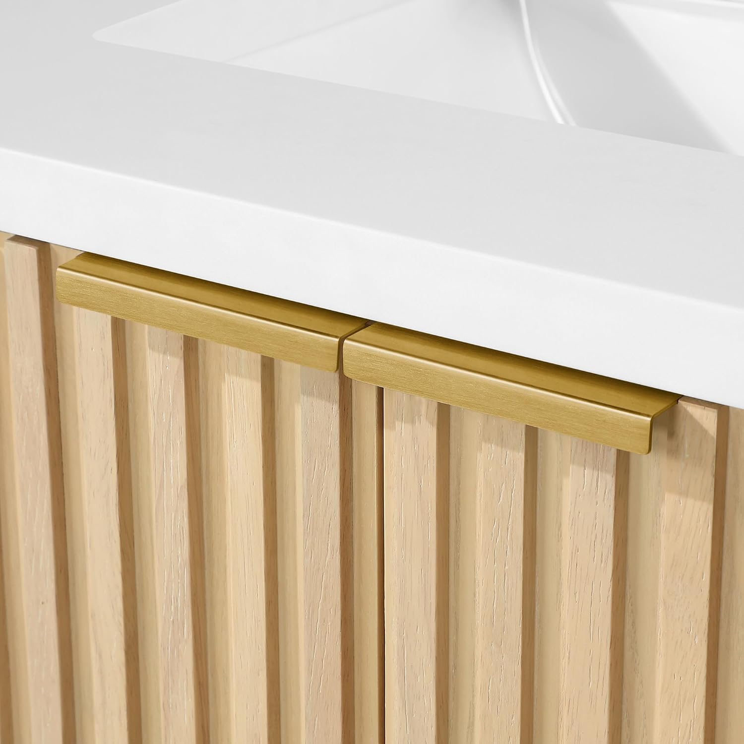 OVE Decors Indy 24 in. Undermount Single Sink Bathroom Vanity with White Engineered Marble Top, Rustic Ash