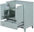 30' Bathroom Vanity Without Sink,Base Only,Solid Wood Cabinet Set with Doors and Drawer,Adjustable Shelf,Removable Panel,Easy to Install,Green
