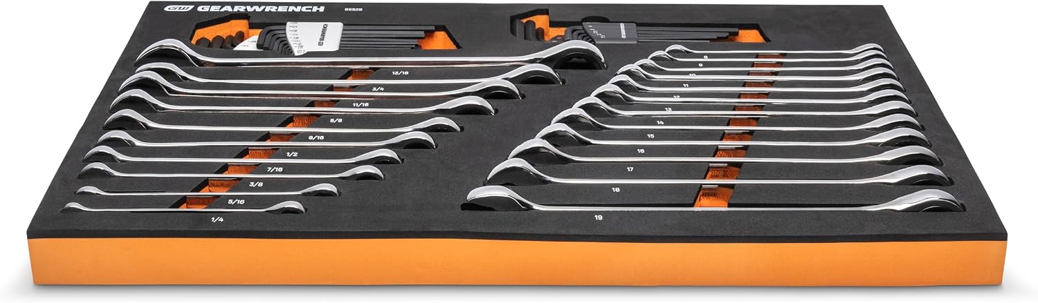 GEARWRENCH 44 Piece 90-Tooth SAE/Metric Ratcheting Wrench and Hex Key Set - 86528