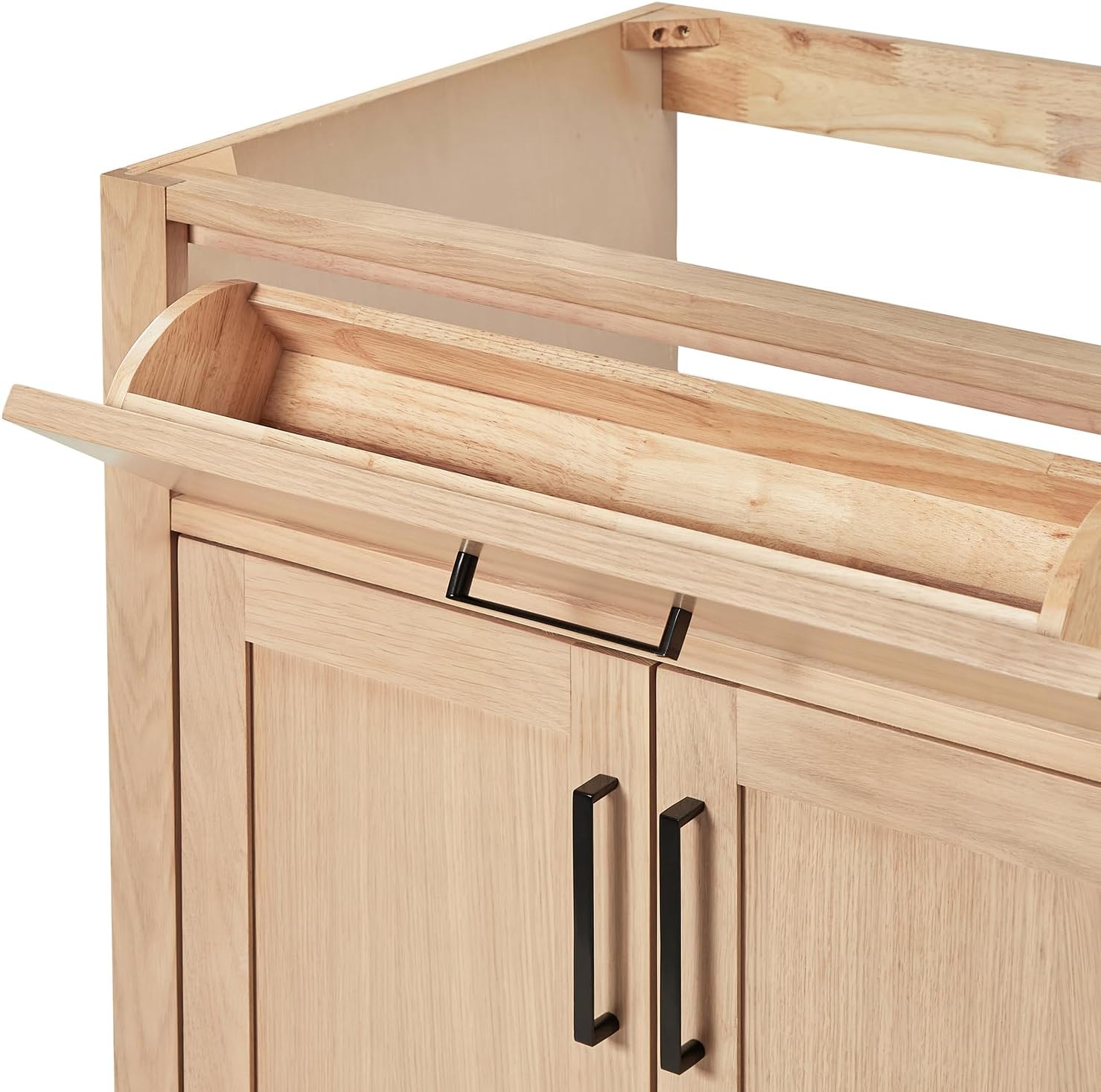 ARIEL Hepburn 30-inch Bathroom Vanity Base Cabinet,Solid Wood, 2 Soft Closing Doors, 1 Dovetail Drawers, White Oak