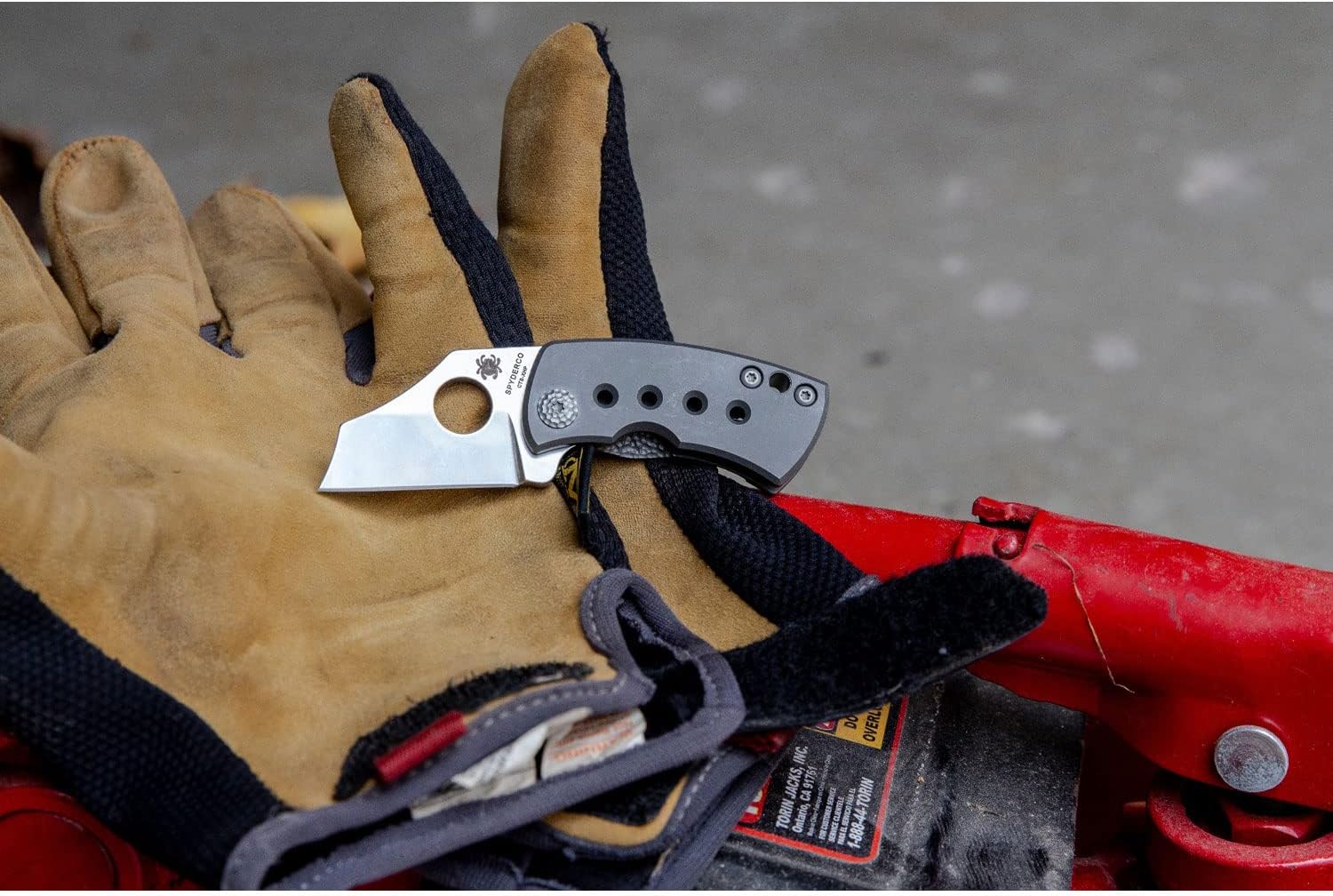 Spyderco McBee Specialty Folding Utility Pocket Knife with 1.52' CTS XHP Stainless Steel Blade and Premium Titanium Handle - PlainEdge - C236TIP