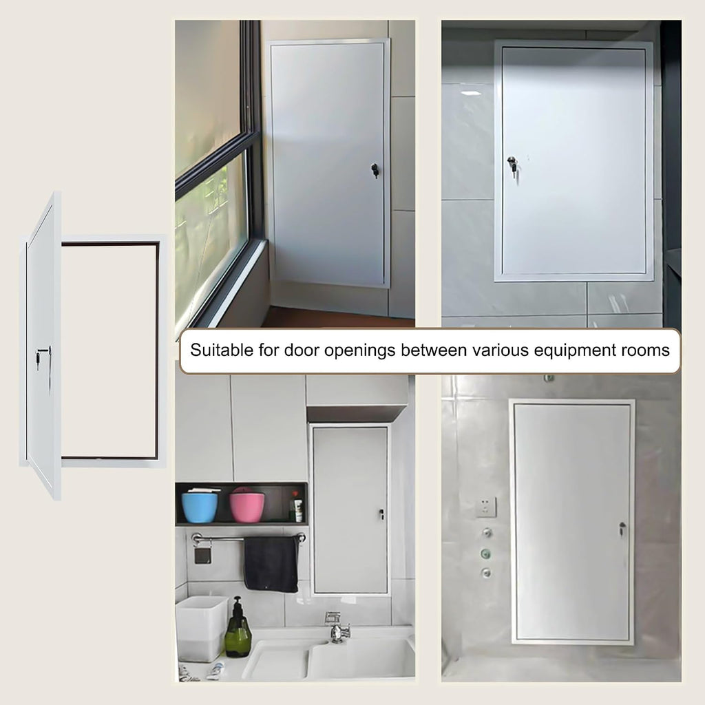 Customizable Lockable Metal Access Door with Keys - 40x65cm Plumbing & Electrical Access Panel for Drywall - Secure and Durable Solution for Maintenance