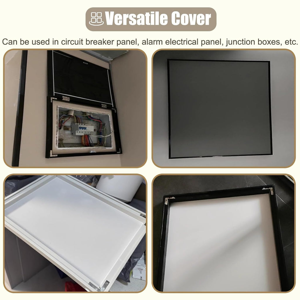 Art Tan Breaker Box Cover - Metal Electrical Panel Cover with Screws, Horizontal Design for Laundry Room - Light Coffee, 50x40cm (19.7x15.7in)