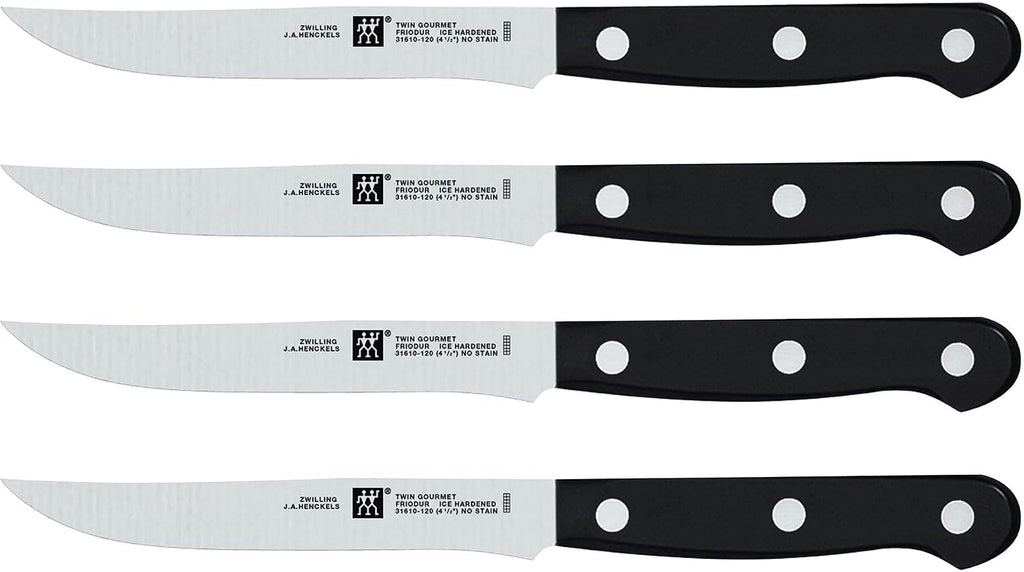 ZWILLING Twin Gourmet 9-Piece Steak Knives with Block, High Carbon Stainless Steel