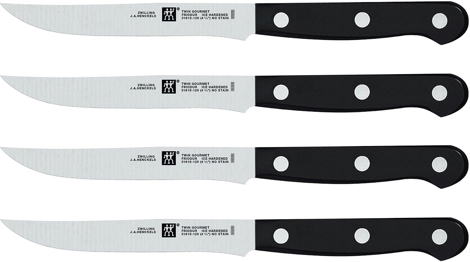 ZWILLING Twin Gourmet 9-Piece Steak Knives with Block, High Carbon Stainless Steel