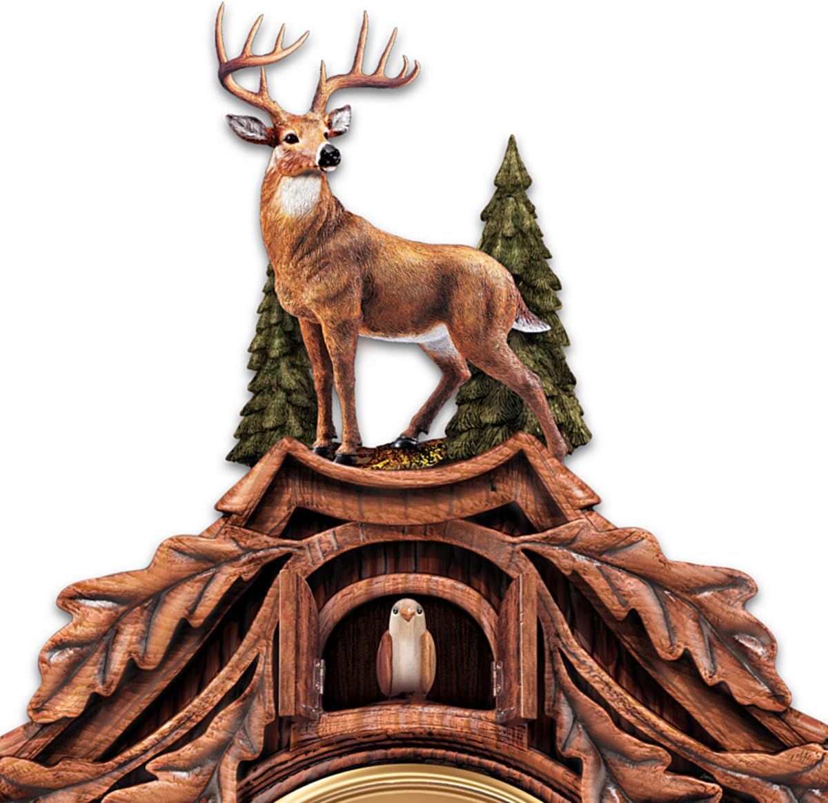 The Bradford Exchange Whitetail Deer Gathering Cuckoo Clock