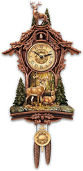 The Bradford Exchange Whitetail Deer Gathering Cuckoo Clock