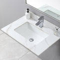 31 Inch Bathroom Vanity Top, Carrara Gold Sintered Stone Vanity Top with Rectangle Undermount Ceramic Sink and Top Backsplash, 31' Vanity Sink Top - Single Hole, No Cabinet
