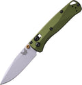 Benchmade - Mini Bugout, Outdoor, EDC Folding Knife, Drop-Point Blade with Woodland Green Aluminum Handle (533SL-10)