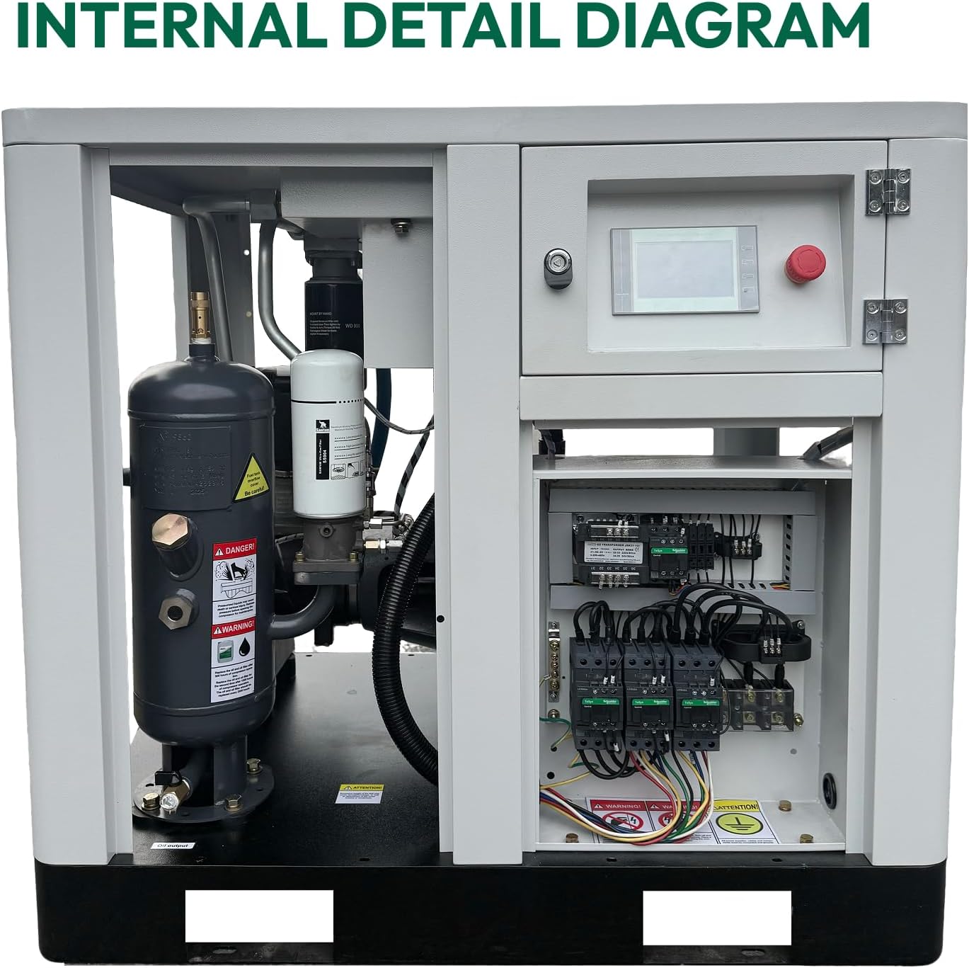 20HP Rotary Screw Air Compressor – 80 CFM, 116 PSI, 230V 3-Phase | Industrial Air Compressor System ASME UL