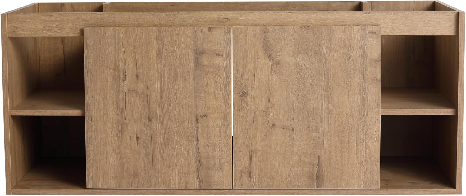 48 Inch Bathroom Vanity Without Sink Top,48' Floating Bathroom Vanity No Sink Top,Modern Floating Vanity Cabinet for Bathroom,Wall Mounted Plywood Vanity Cabinet,Brown