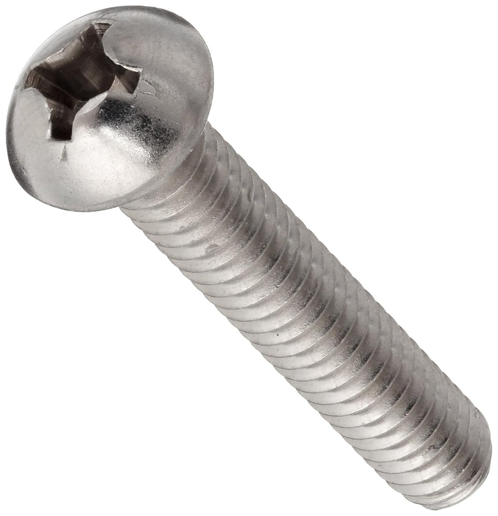 18-8 Stainless Steel Machine Screw, Plain Finish, Truss Head, Phillips Drive, Meets ASME B18.6.3, 2-3/4' Length, Partially Threaded, 1/4'-20 UNC Threads (Pack of 10)