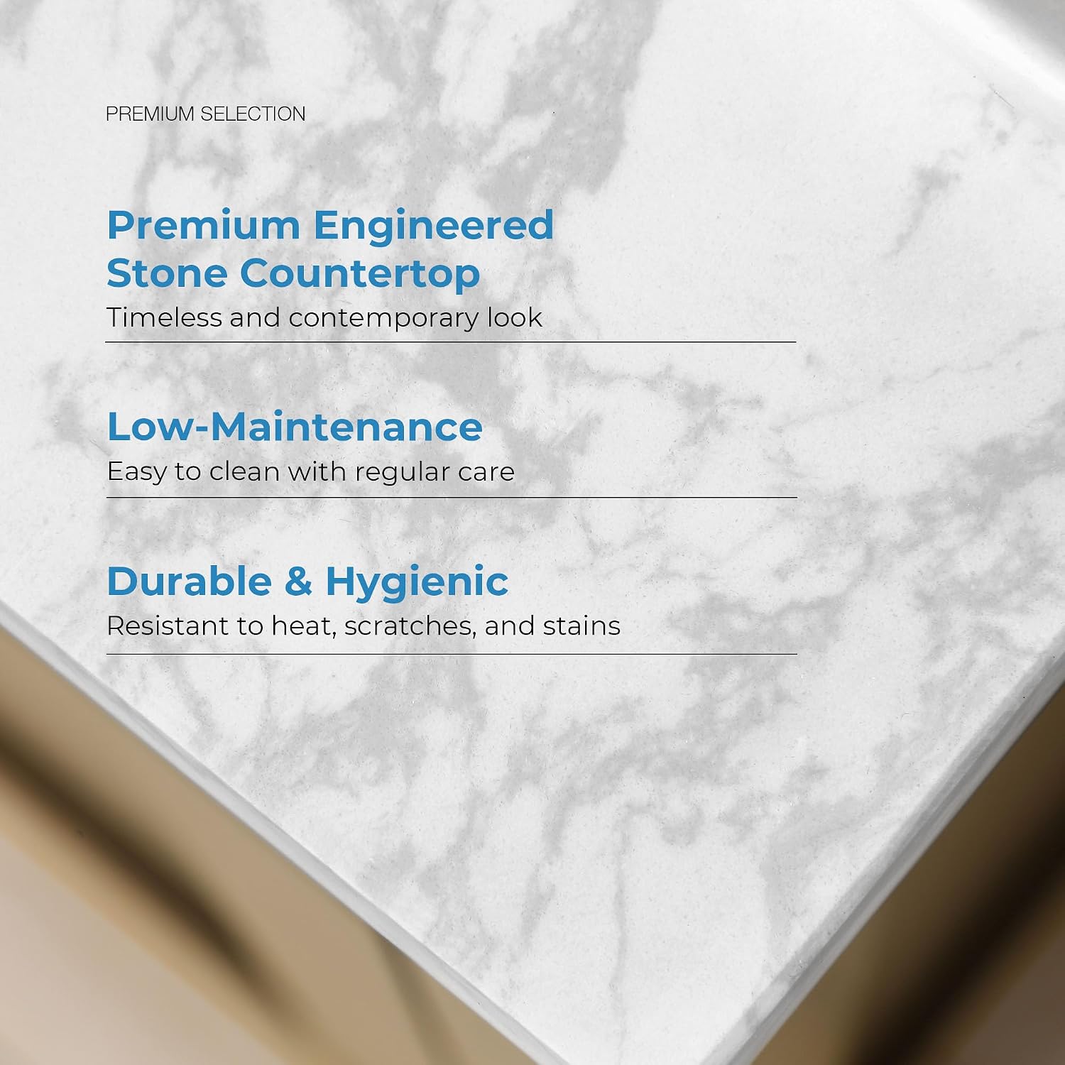 OVE Decors Athea 30' Single Undermount Sink Bathroom Vanity with Cultured Marble Countertop and Backsplash in Almond Latte Finish