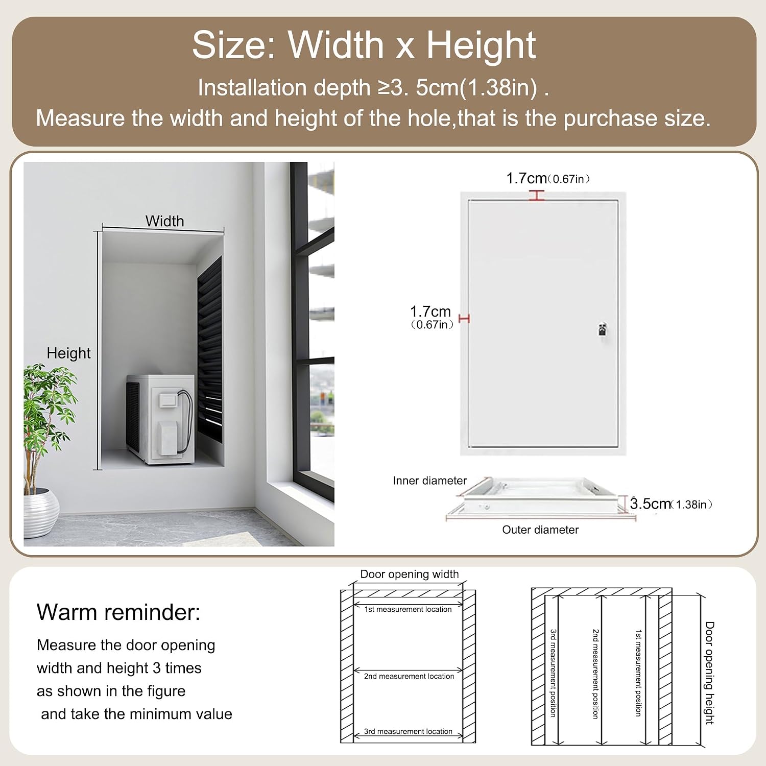 Customizable Lockable Metal Access Door with Keys - 40x65cm Plumbing & Electrical Access Panel for Drywall - Secure and Durable Solution for Maintenance