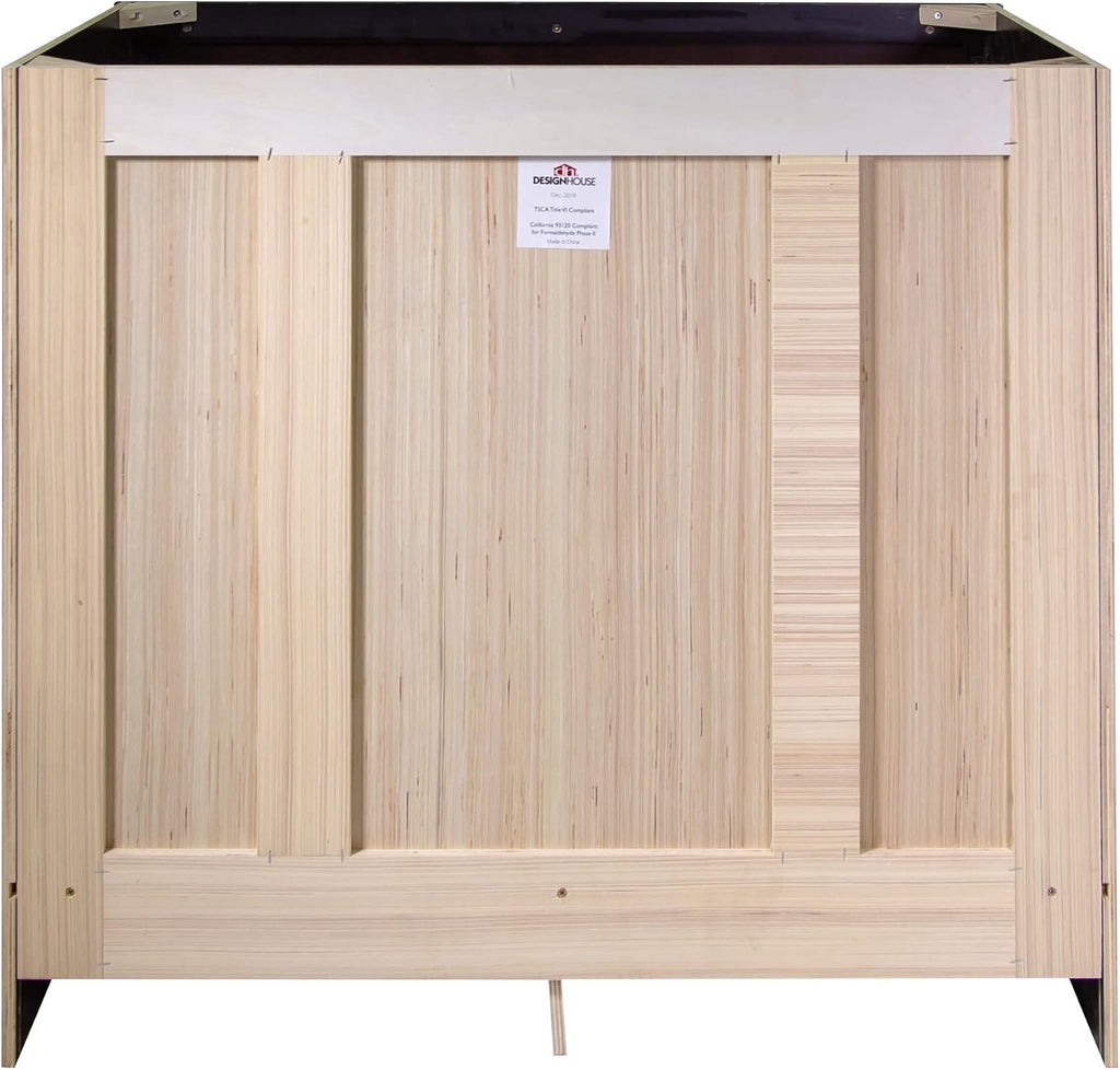 Design House Brookings 37 Inch Bathroom Vanity with Top, Ready to Assemble, Brown, 585836