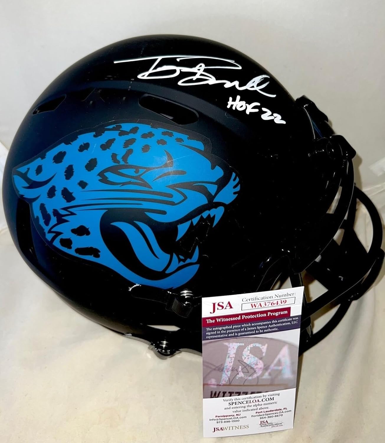 Tony Boselli signed Jacksonville Jaguars Full Size Eclipse Helmet W HOF JSA Witn - Autographed NFL Helmets