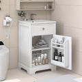 VilroCaz Modern 20' Bathroom Vanity with Sink, Freestanding Bathroom Cabinet with Soft Closing Door, Storage Rack and Adjustable Shelve (White-10.8)