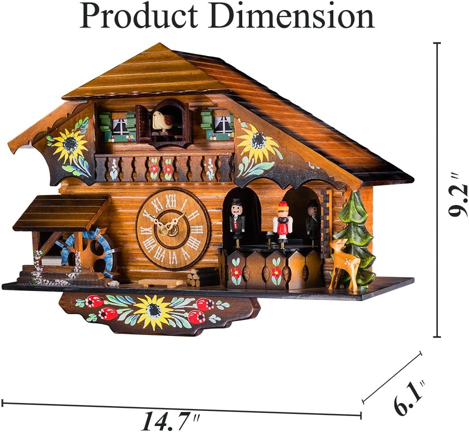 Kintrot Cuckoo Clock Pendulum Quartz Wall Clock Black Forest House Home Decor