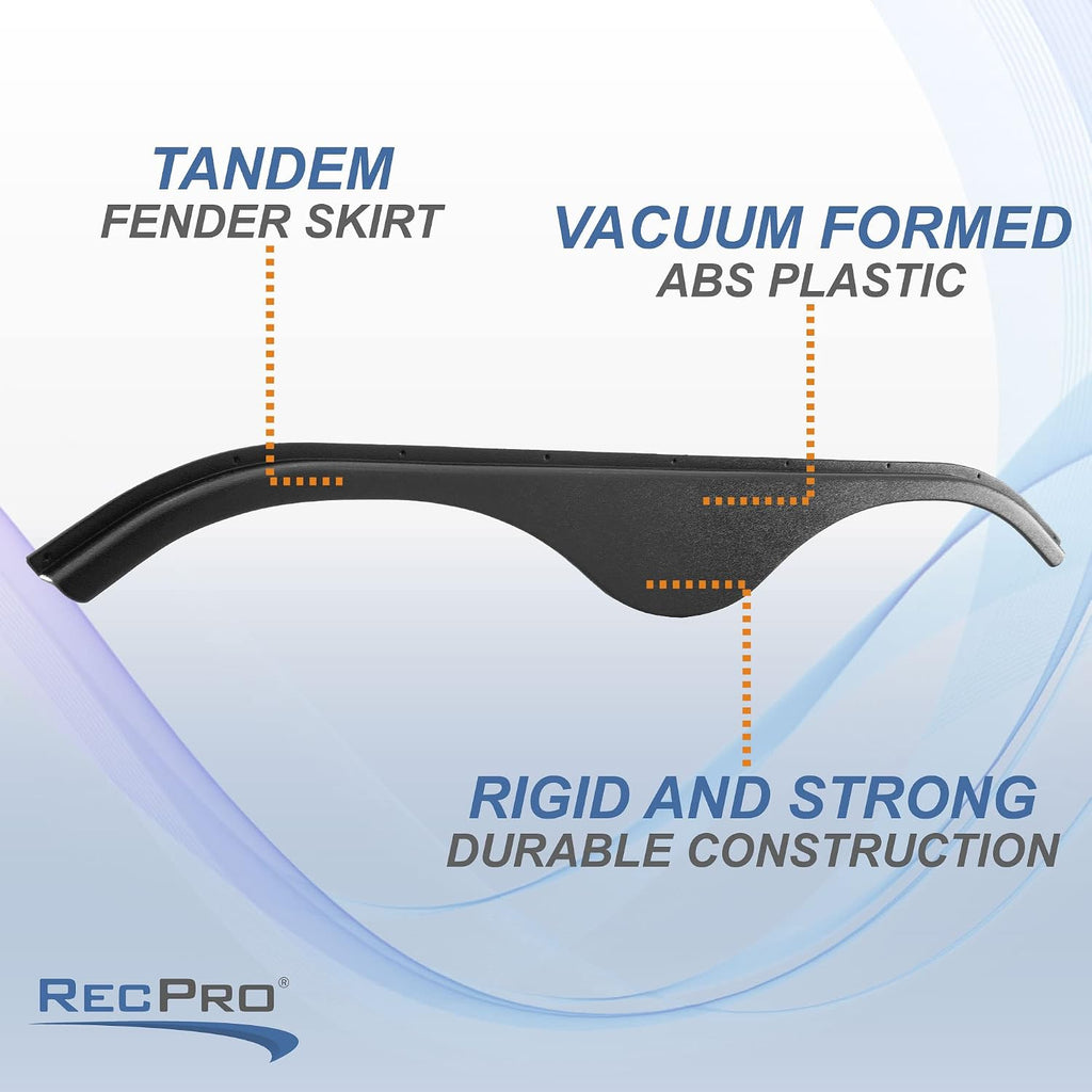 RecPro RV Tandem Fender Skirt | 65 1/2' W x 8 1/2' H (Black, 2 Fender Skirts)