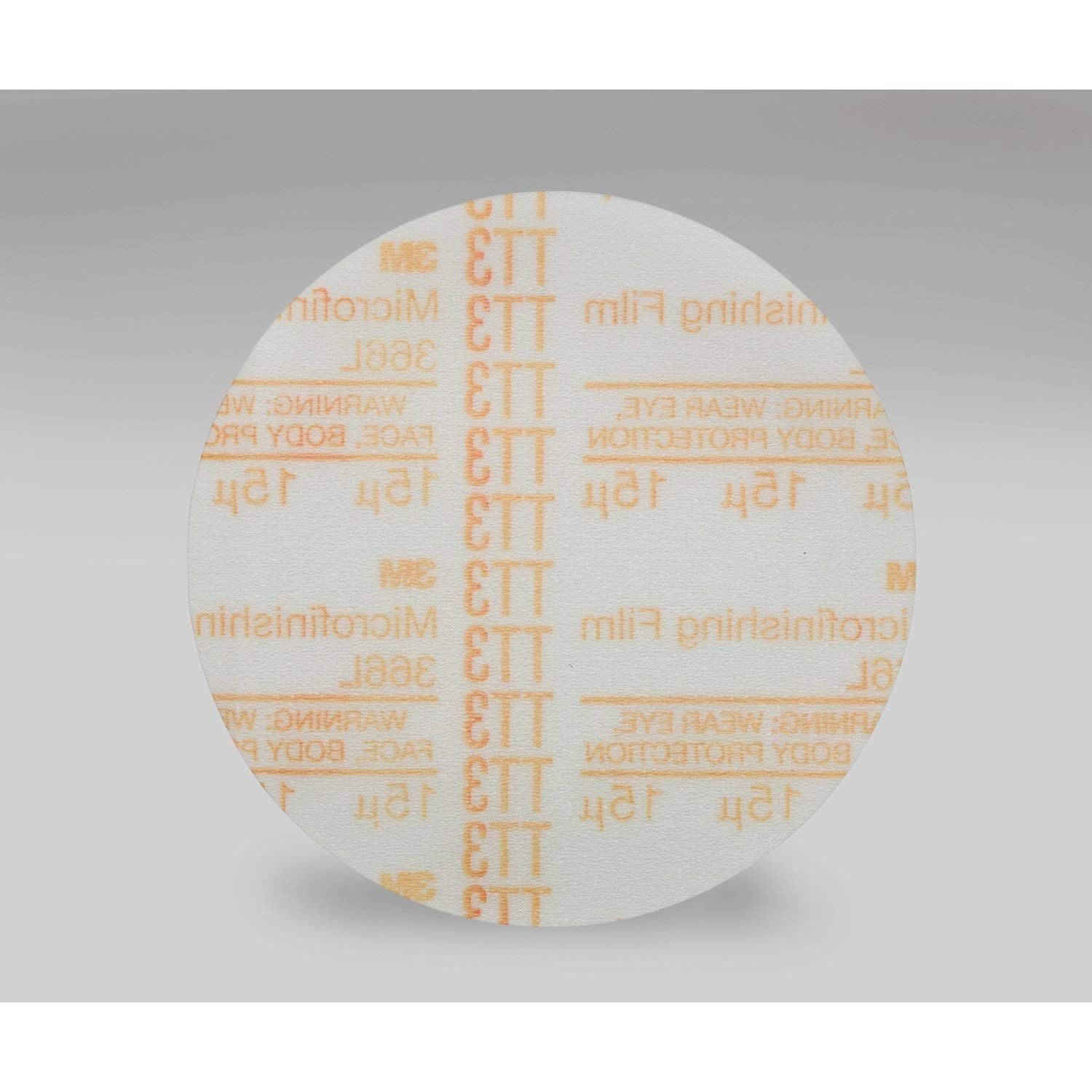 3M Hookit Microfinishing Film Disc 366L, 15 Mic, Type D, Orange, 6 in x NH, Die 600Z